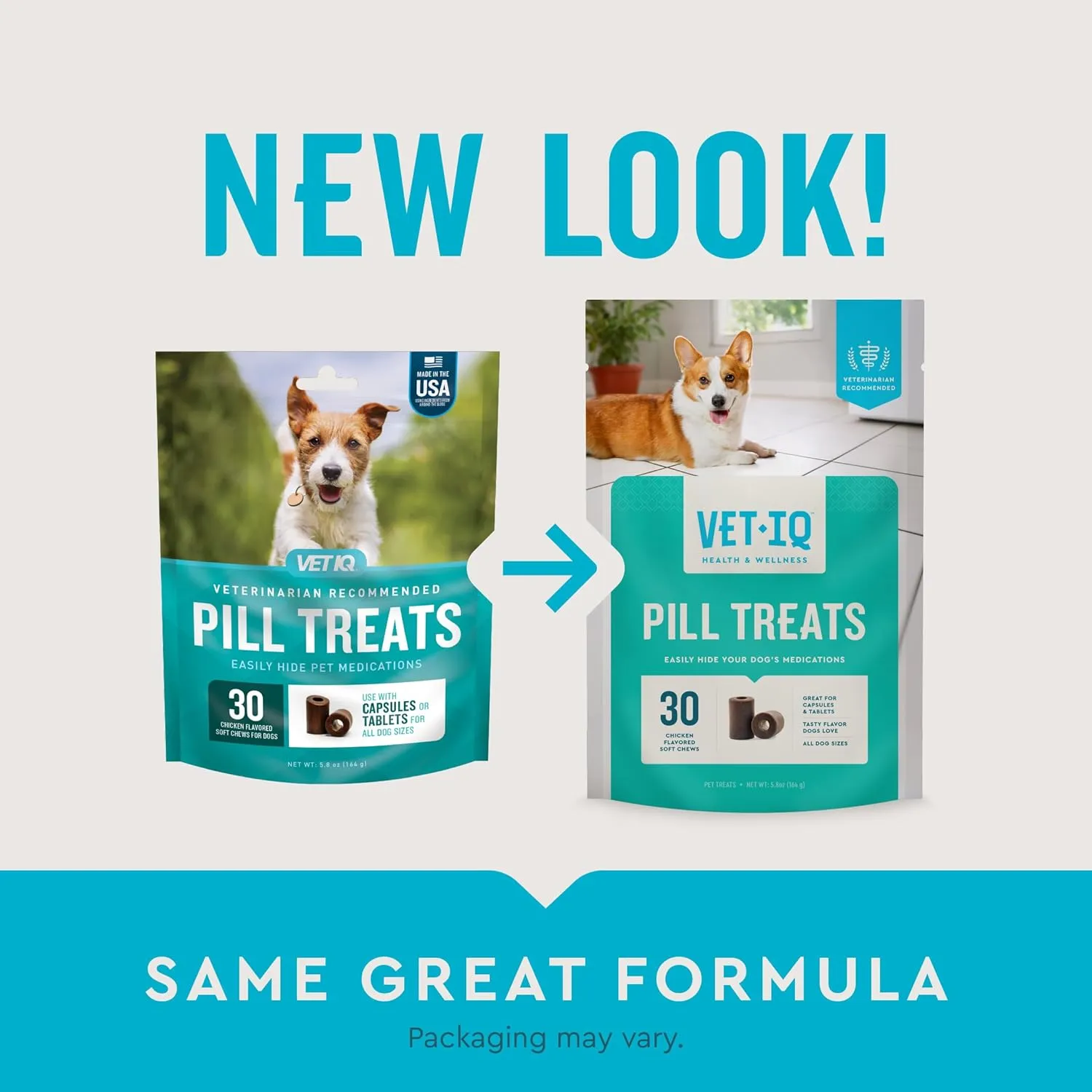 VetIQ Pill Treats Advanced Formula for Dogs, Chicken Flavor Soft Chews, Made in the USA, 30 Count
