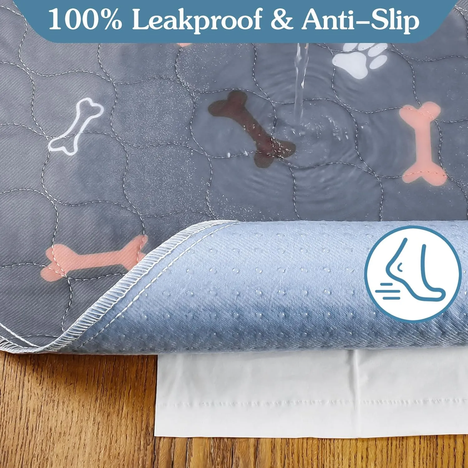 Washable Pee Pads for Dogs Large 36" x 72" 2-Pack Reusable Puppy Pads Pet Training Pads, Fast Absorb Dog Mats, Waterproof Whelping Pad, Non-Slip Protects Against Urine Leakage