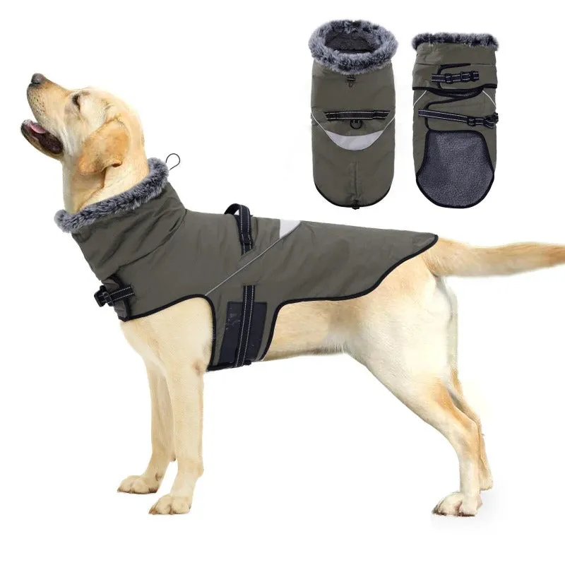 Waterproof Fur Collar Dog Jacket Warm Thicken Winter Dog Clothes Pet Outfits