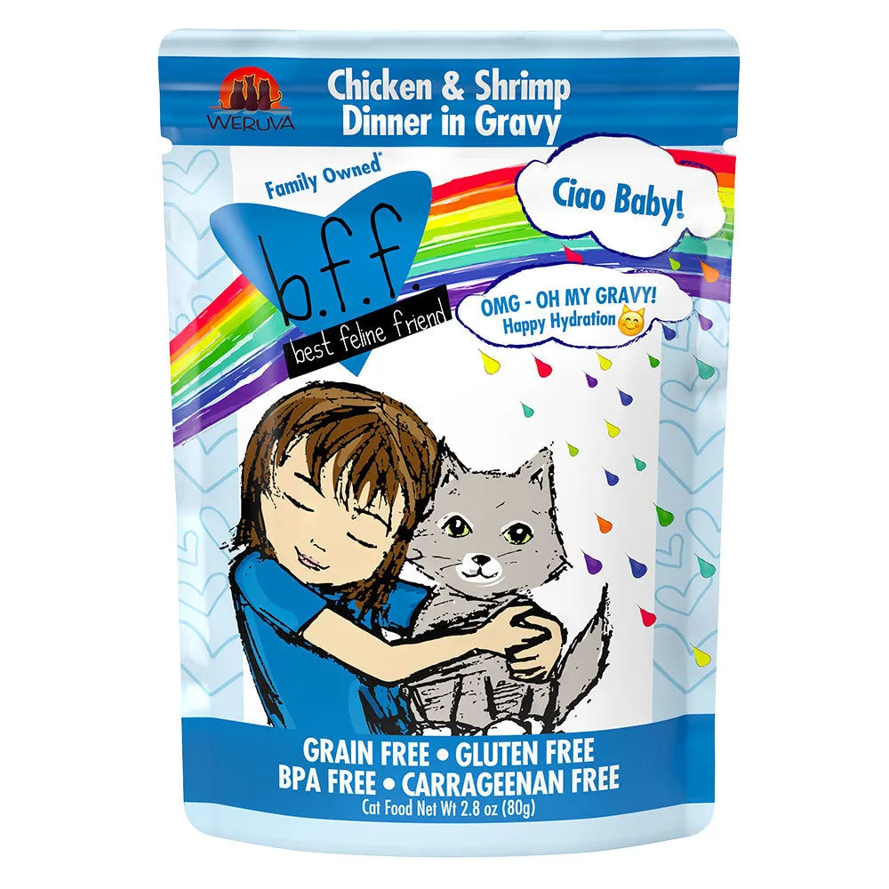 Weruva BFF OMG Ciao Baby! Chicken & Shrimp in Gravy Cat Food Pouches 2.8oz